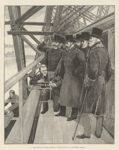 The Prince of Wales Driving in the Last Rivet of the Forth Bridge by Amedee Forestier